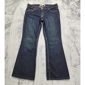 Vintage Route 66 Jeans Womens 12 Blue Dark Wash Low Rise Flare Leg Stretch Denim